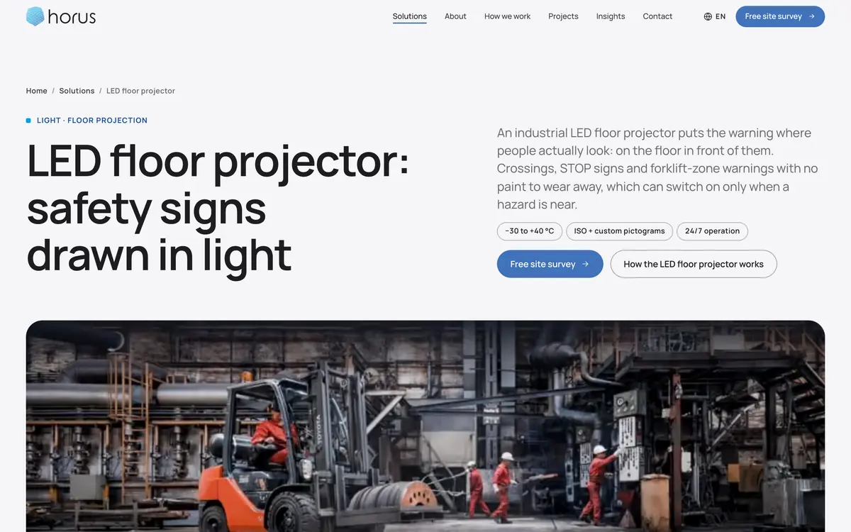 Horus LED floor projector product page