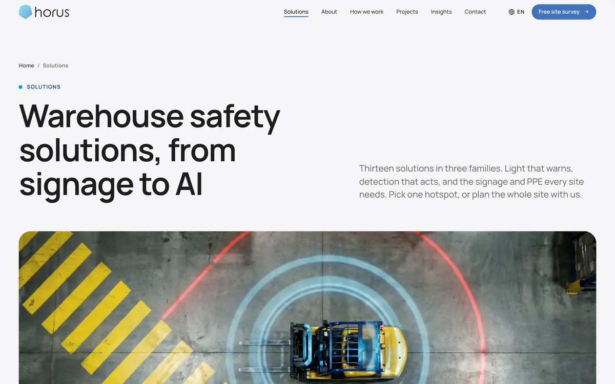 Horus solutions overview page